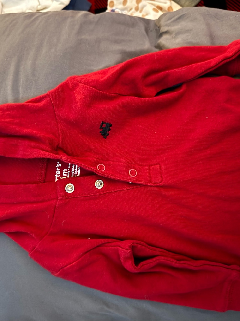 Carter's Red Snap-Front Baby Cardigan with Small Embroidered Logo